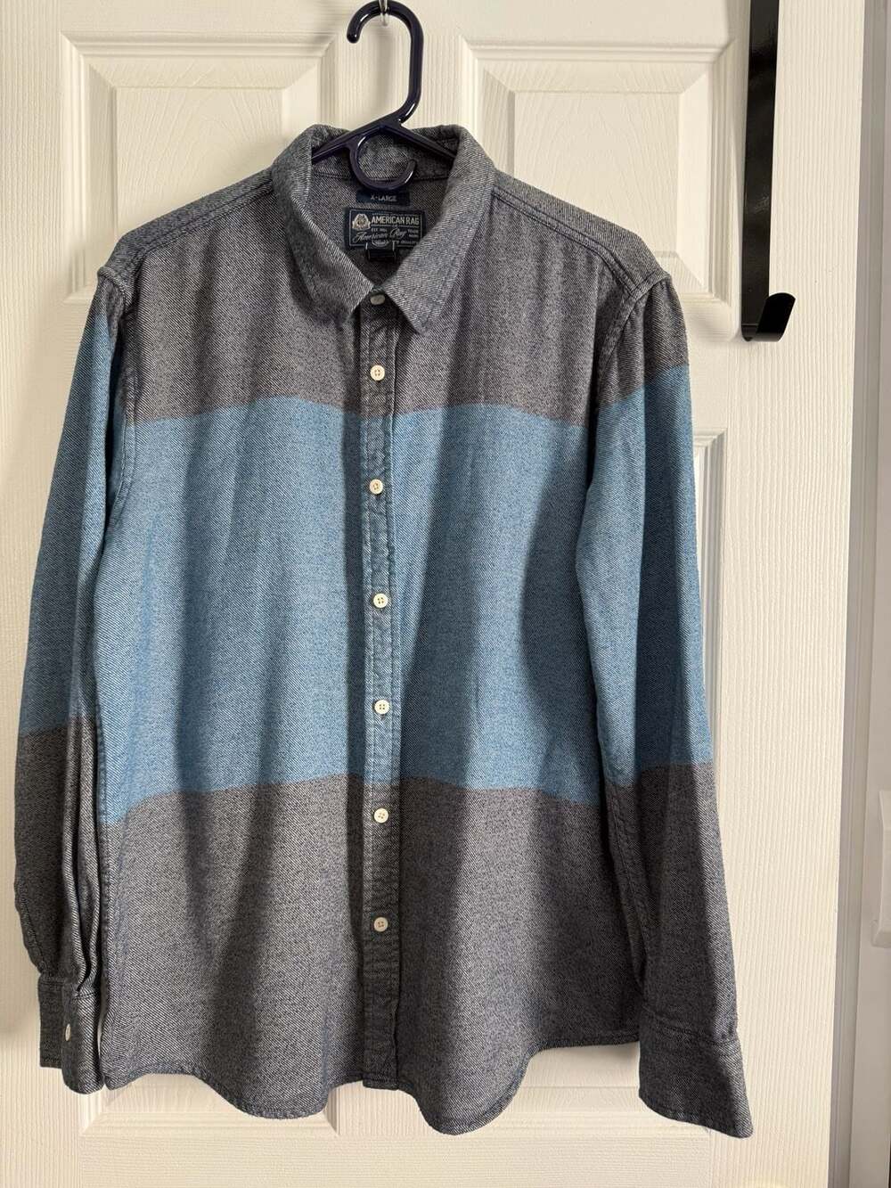 American Rag Color-Blocked Long Sleeve Cotton Shirt XL